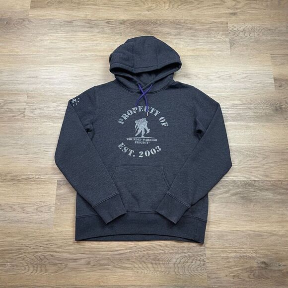 Under Armour Hoodie Mens Medium Gray Wounded Warrior Project Army - Picture 1 of 9